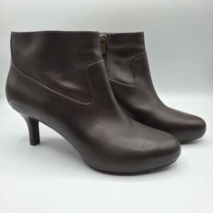 Rockport Brown Leather Ankle Boots Kitten Heel ADIPRENE V75985 Womens 7 M